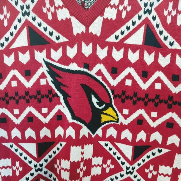 NFL Arizona Cardinals Ugly Christmas Sweater Vest Mens 2XL Red Black - Picture 4 of 6